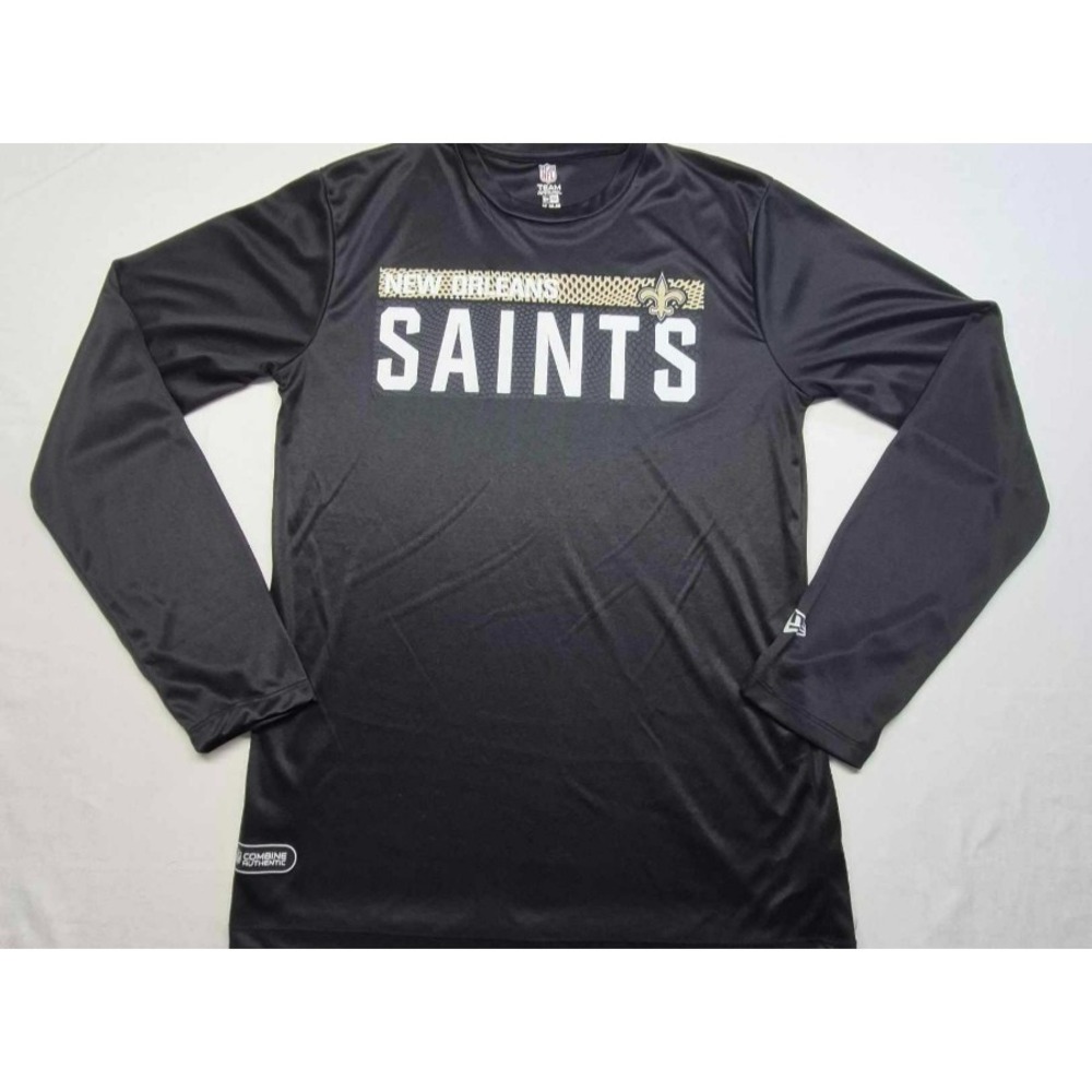 New Orleans Saints NFL men's black long sleeve football logo game day shirt sz M